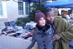 Georgetown Market November 2015 - Customer Poses with Mannequin Victoria