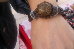 Braided Leather Bracelet with Antique Findings Braided Leather Bracelet with Antique Findings