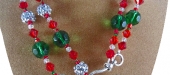 Christmas Inspired Necklace with Crystal Focal