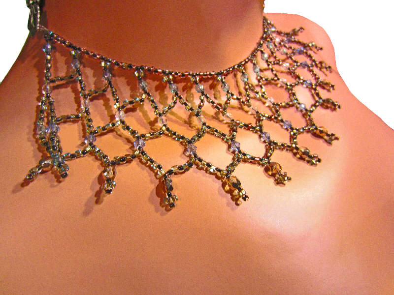 Cleopatra Inspired Vertical Netting Necklace